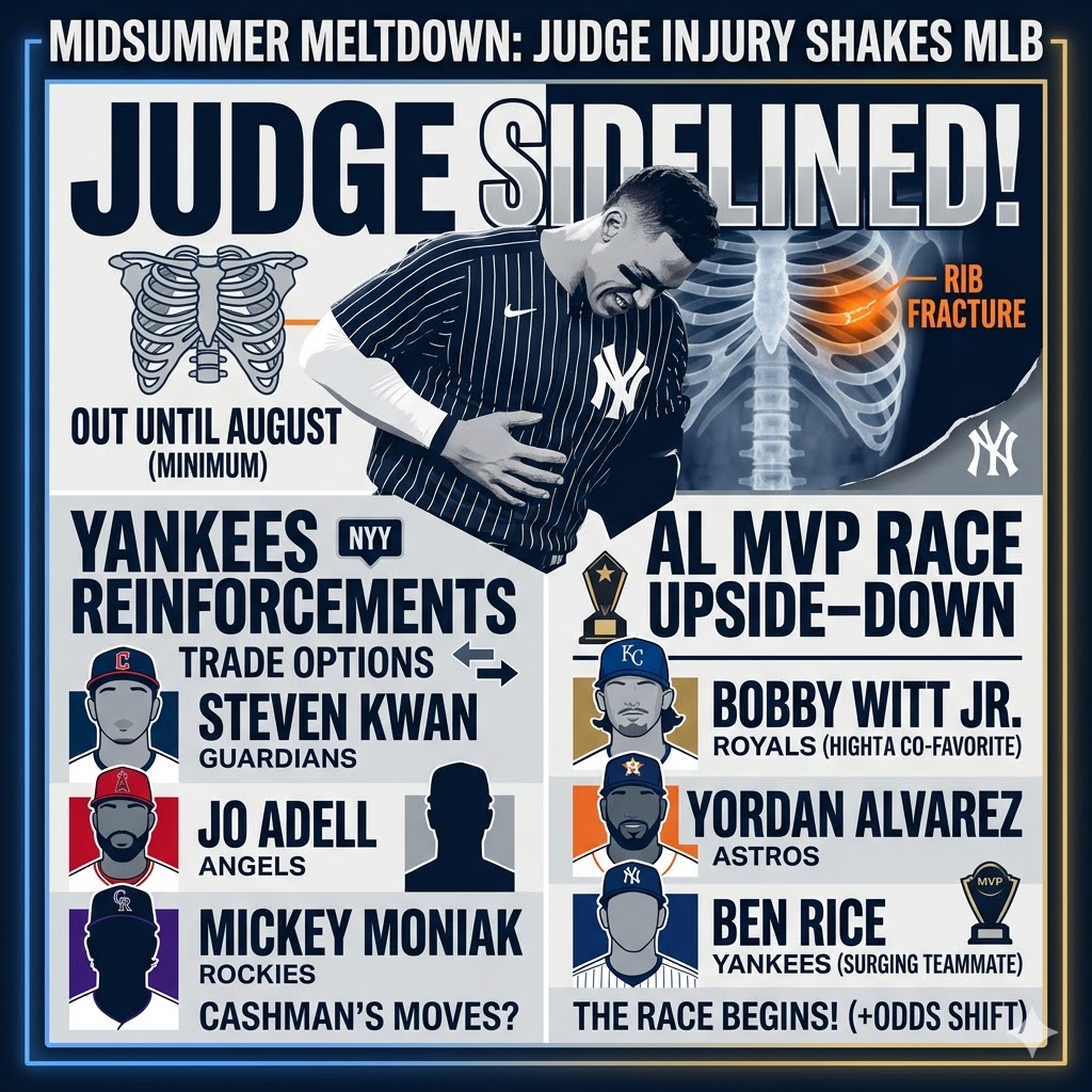 Midsummer Meltdown: Aaron Judge Injury Upends Yankees’ Season and Injects Chaos into AL MVP Race
