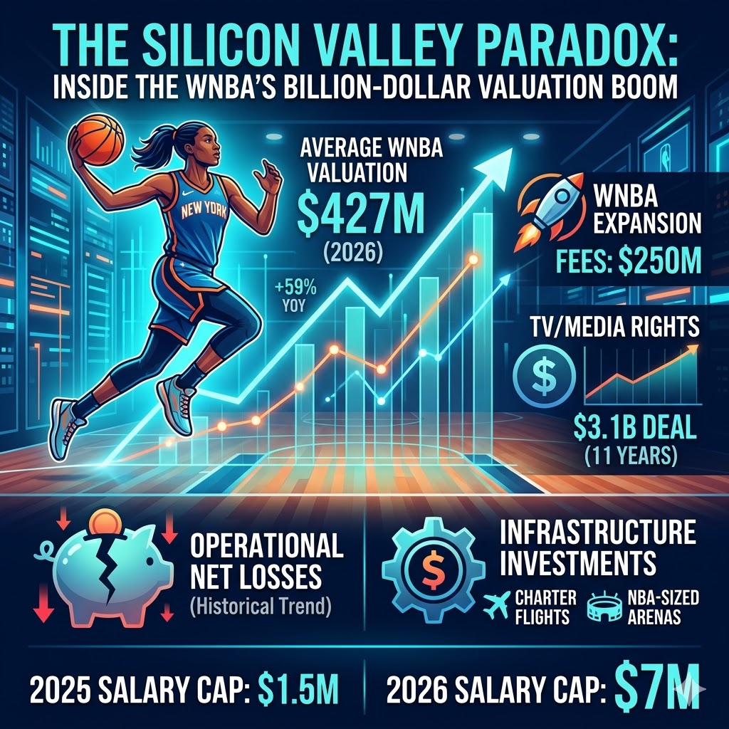 The Silicon Valley Paradox: Inside the WNBA’s Billion-Dollar Valuation Boom